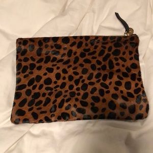 Clare Vivier Calfskin Leopard clutch